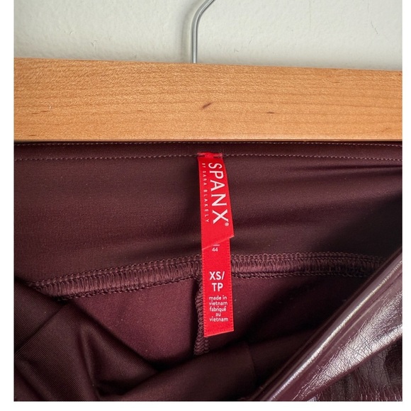 Spanx Faux Patent Leather Leggings in Ruby Red - Picture 9 of 10